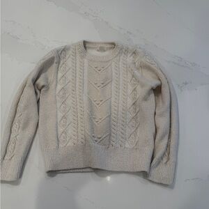 J crew crewcuts girls Cream Sweater with specks of gold size 10-11 LIKE NEW